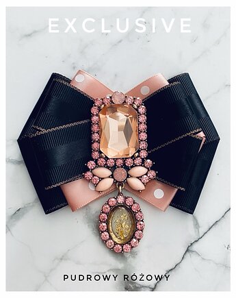Brosza  z Ogromnym  kryształem Exclusive   NEW, Pudrowy Różowy