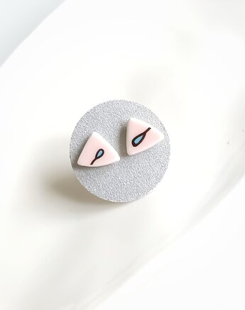 Kolczyki ceramiczne różowe, biżuteria z talerzy