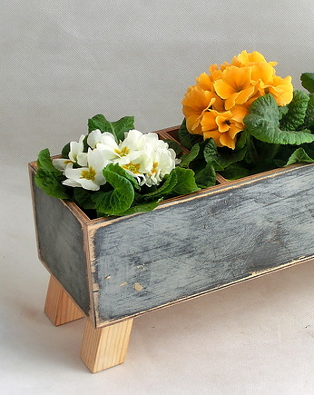 Kwietnik, drewniana doniczka, Clock Wood Studio