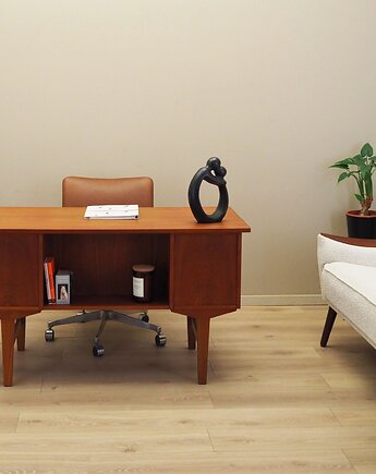 Biurko tekowe, duński design, lata 60, produkcja: Dania, Przetwory design