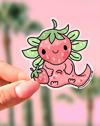 Naklejka Truskawkowy Axolotl, IvoAdventures