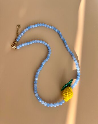Pleciona cytryna z akwamarynem, Juicy Beads