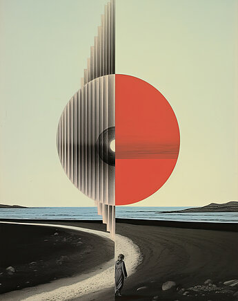Plakat / Surrealistyczny Kolaż / Morze, balance