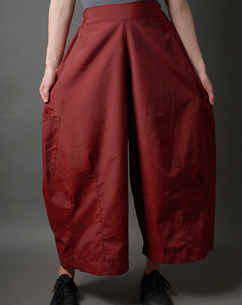 Spodnie szerokie bordowe, soie star