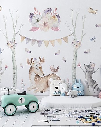 dziecko, Leśne Zwierzątka BOHO - Naklejki Rozm. XXL