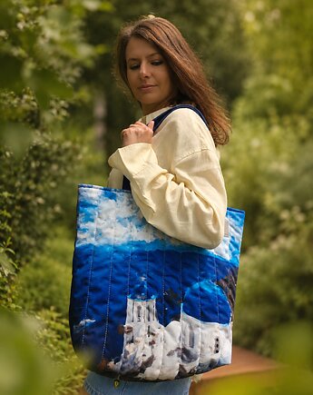 Pikowana duża torba shopper Santorini, sabi tatka