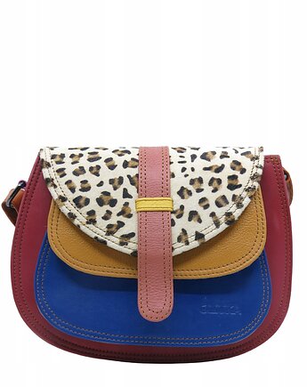 Torebka ze skrawków skóry naturalnej na ramię pojemna kolorowa OLIVKA, Olivka Warsaw