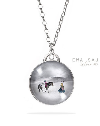 Kraina Śniegu - dwustronny medalion, Ewa Saj  Silver