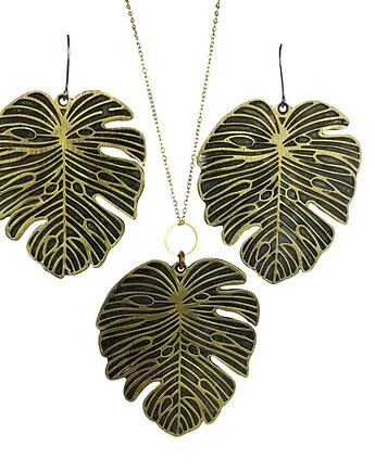 Komplet z miedzianymi liśćmi monstery, Artseko