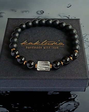 OCZYSZCZENIE,OCHRONA, SIŁA :: kryształ górski, turmalin, onyks : gold, kaktusia