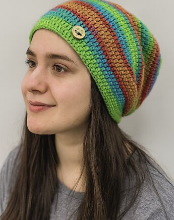 Kolorowa czapka całoroczna przejściowa cienka all season uniwersalna M/L, splotomaniaa