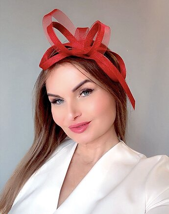 Fascynator  TARA czerwony / inne kolory, MONIKA SAXTON LUXURIOUS MILLINERY