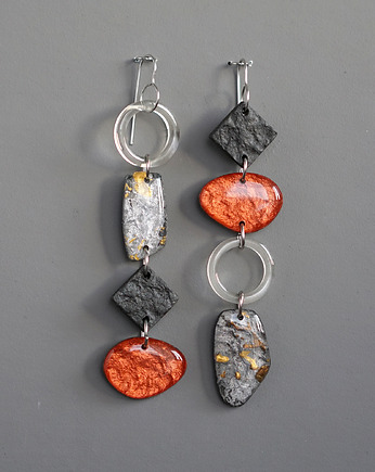 Ozdobne asymetryczne kolczyki, STUDIO blureco