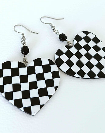 Kolczyki Serca Szachownice, OMIFIMO