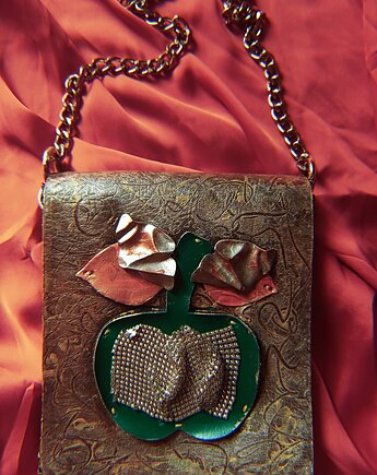 Skórzana torebka Magia Vintage, Szary Piknik