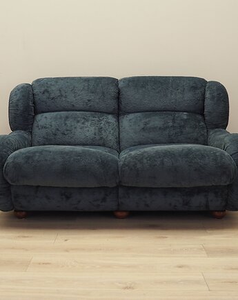 Sofa welurowa granatowa, włoski design, lata 70, produkcja: Włochy, Przetwory design