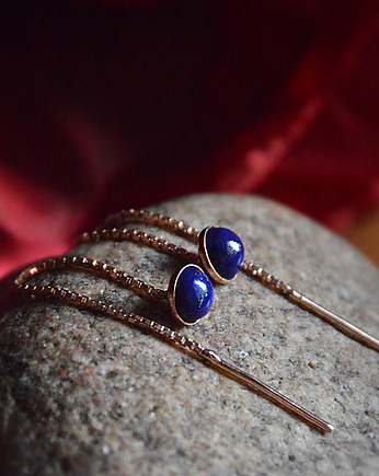 Lapis Lazuli Kolczyki Srebro 18K złoto, Galeria Niepodzielone