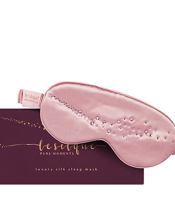 LE SILQUE Opaska na oczy z jedwabiu z kryształkami - SUGAR PINK, Le Silque