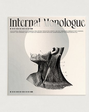 Internal Monologue grey / Oryginalna grafika / poster print / Gicle, Alina Rybacka