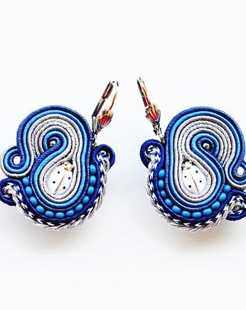 Sutaszowe kolczyki LADYBIRD BLUE, Sylwia Żak