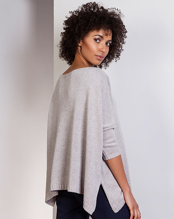 Sweter oversize, SWE114 szary, Lanti