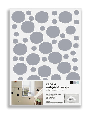 Naklejki Dots (szare), HUMPTY DUMPTY ROOM DECORATION