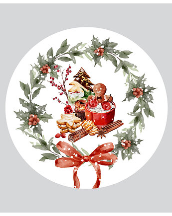 Naklejka ścienna Świąteczny wianek  (koło), oryginalnetapety
