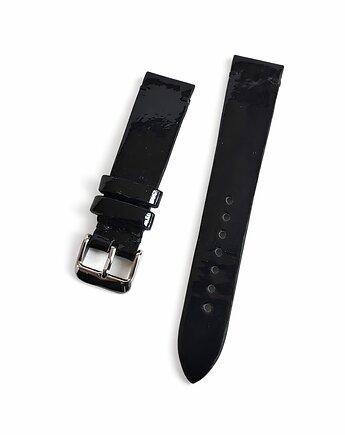 Pasek do zegarka  rozm: 18 mm czarny lakier, Lamato