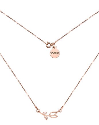Naszyjnik z różowego złota z tulipanem wysadzanym kryształkami SWAROVSKI, SOTHO