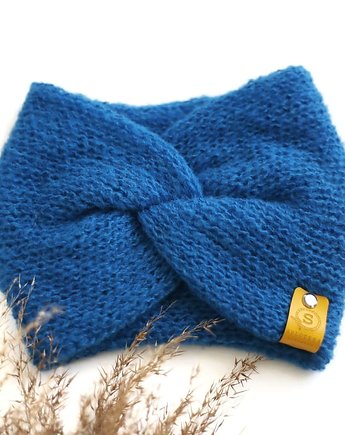 ALPACZINA opaska 100% alpaka niebieska, sploteka
