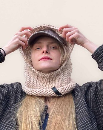 JEDWAB MERINO balaclava kapturek, PANAPUFA