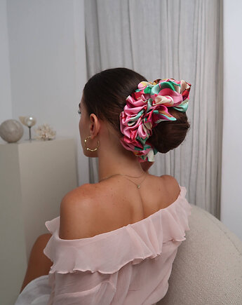 Gumka do włosów kwiatowy wzór Scrunchie Maxi Hibiscus, Vintiss