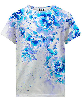 T-shirt Girl DR.CROW Beautiful Flowers Blue, DrCrow
