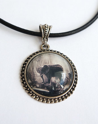 Medalion, naszyjnik - Słoń - rzemień, yenoo