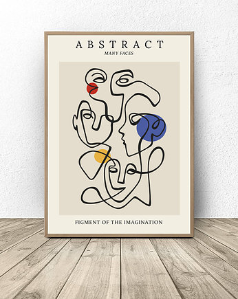 Abstrakcyjny plakat "Wiele twarzy" w stylu Picasso, scandiposter