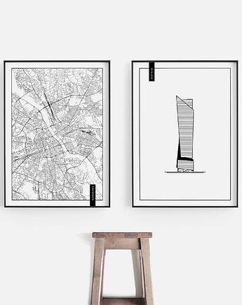 Zestaw 2 plakatów - Plakat Polska - Warszawa, Peszkowski Graphic