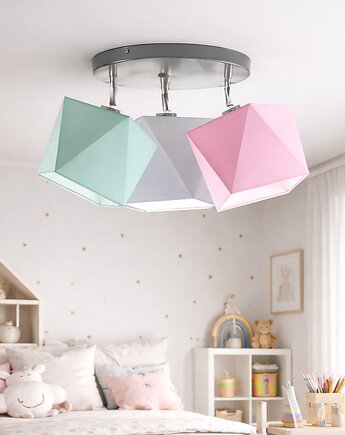 Regulowana 3 punktowa lampa sufitowa do pokoju dziecięcego MINORKA KIDS, LYSNE