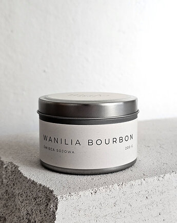 Świeca sojowa zapachowa Wanilia Bourbon 200 g w puszce, Malvhome
