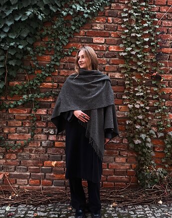 Ponczo Damskie - 100% Wełna Merynos, Katarzyna Jarra