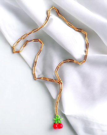 Wisienki : naszyjnik : długość regulowana : czerwone pudełeczko, kaktusia