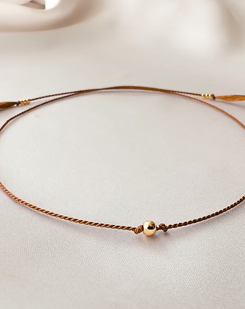 Złota Bransoletka Szczęścia 14K 585 brązowa, Martellie Jewellery