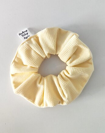 Scrunchie BANANA 1szt - frotka do włosów velvet, Słodkiego Miłego Szycia