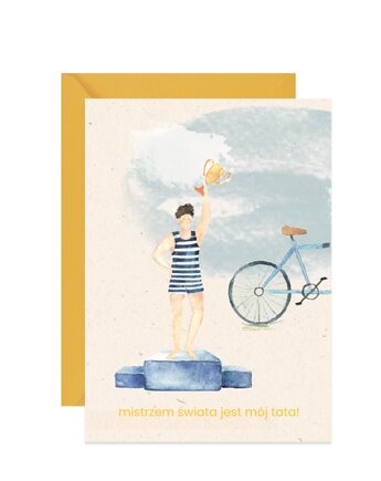 Kartka na Dzień Taty - mistrzem świata, Paperwords