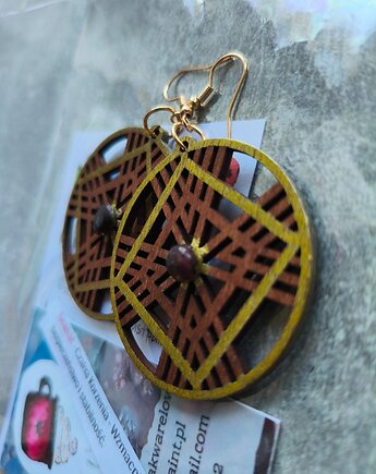 Biżuteria Energetyczna Kolczyki Granat Czakra Korzenia Symbol Kamień, kkjustpaint Karolina Kamińska