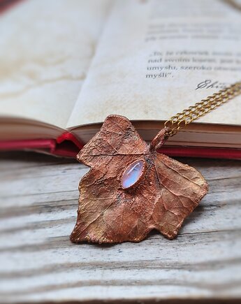 Wisiorek miedziany Księżycowy Bluszcz z moonstone, Treemasters Copper Jewelry