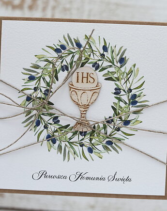 Oryginalna pamiątka kartka komunijna - Pierwsza Komunia Święta, sorte