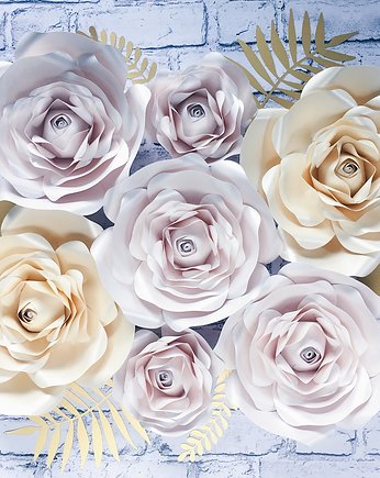 Duże kwiaty z papieru 3D - róże na ścianę, So cute So lovely