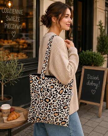 Torba shopper torba na zakupy shopperka torba zakupowa panterka, Uszyciuch