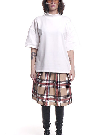 Tshirt oversized z półgolfem biały, J A C O B