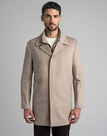 Wełniany płaszcz serre beżowy, BORGIO